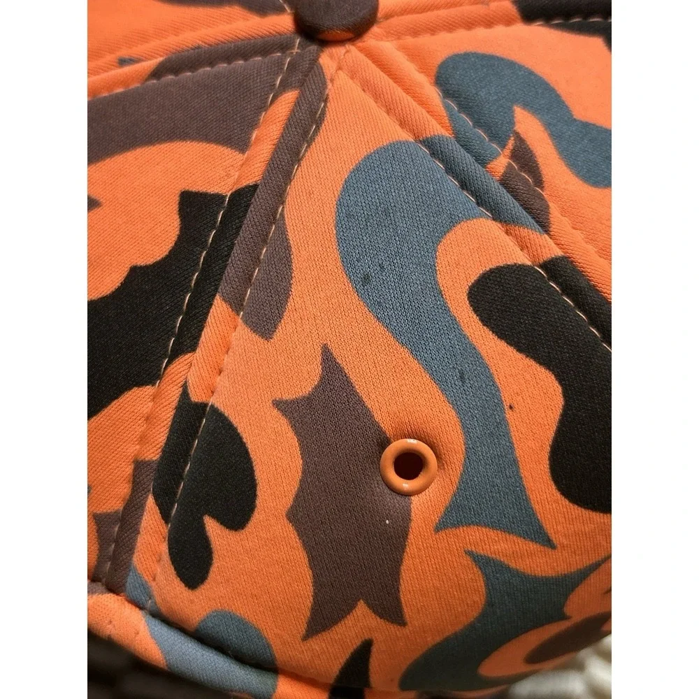 Vintage Orange Camo Uwharrie Buck Snapback Hat Hunting Deer Rope Cap